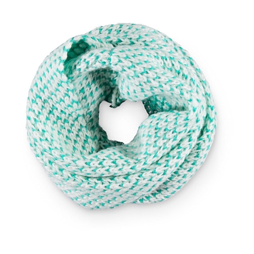 mint & white thick infinity scarf